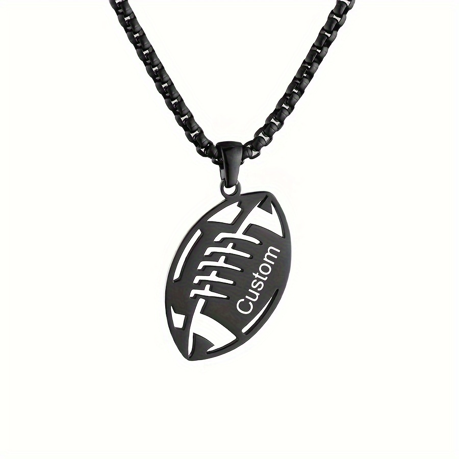 TEMU [Personnalisé] 1pc Collier Pendentif Sport Numéro de Maillot en Acier Inoxydable Personnalisé Collier Nom pour Hommes Athlètes Pendentif Sport