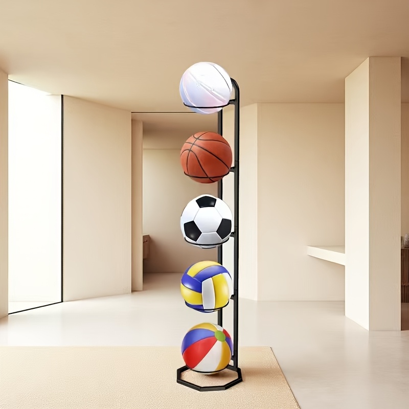 E-shop Metall-Ständer für 4-6 Bälle, der perfekte Organizer für Fußbälle, Basketbälle Volleybälle, ein Aufbewahrungsregal freistehender