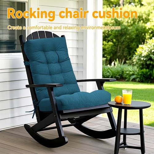 1pc thick 3 inch soft comfortable patio chair cushion with non slip straps rocking chairs lounge chairs recliners and outdoor decor teal polyester blend hand wash only use outdoor chair cushion lounge chair upgrade durable outdoor cushion