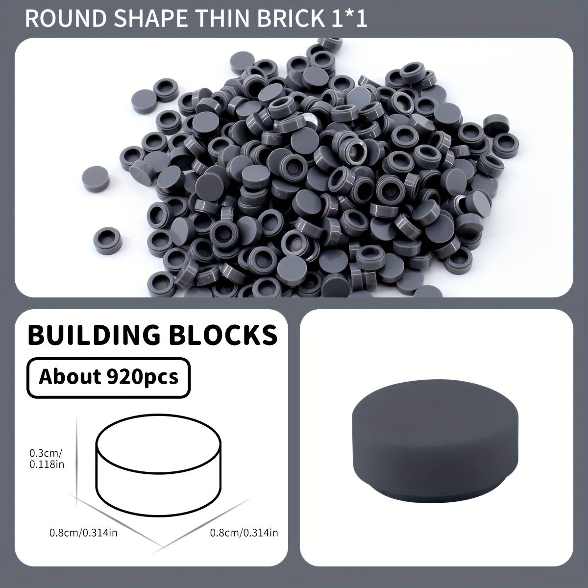 920pcs 1x1 Round Special Bricks Small Particle Mixed Loose Brick Accessories