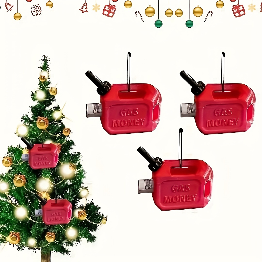 

3pcs Funny Gas Station Figurine 3d Christmas Ornament & Money Holder | Perfect Gag Gift For Men