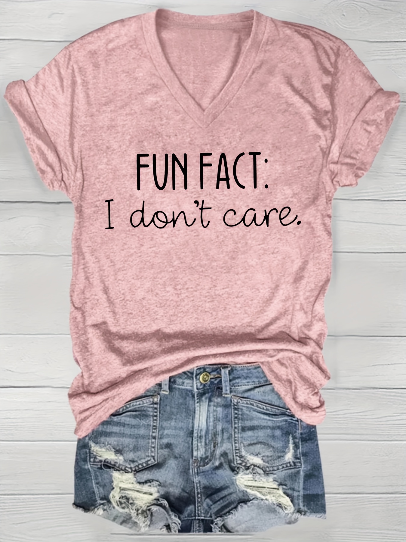 2024 Cross-border European and American Women's V-Neck Loose Casual Short Sleeve Top with Bottoming T-Shirt