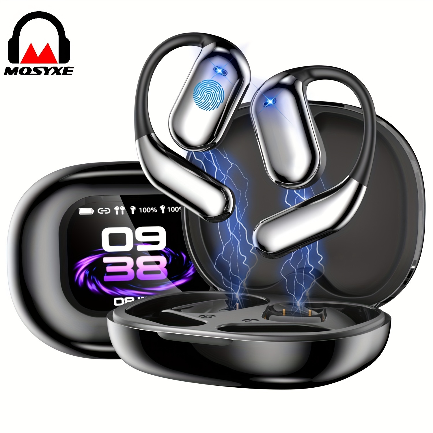 

Mosyxe Wireless Headphones Conduction Earphones, Touch Lcd Wireless Earphones, Ows Ear Headphones Earhooks, Touch , Over The Ear , Touch Display , Wireless Ear Wireless 5.4