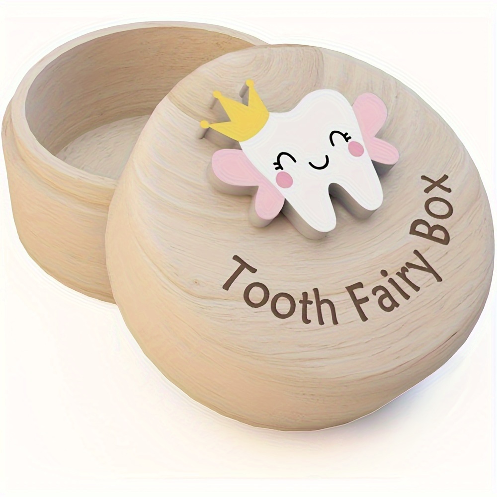 

1pc Tooth Box, Wooden Tooth Box 3d Tooth Decor, Tooth Keepsake Storage Box, Christmas Halloween Thanksgiving Day , 's , 's Day , Bedroom Decoration