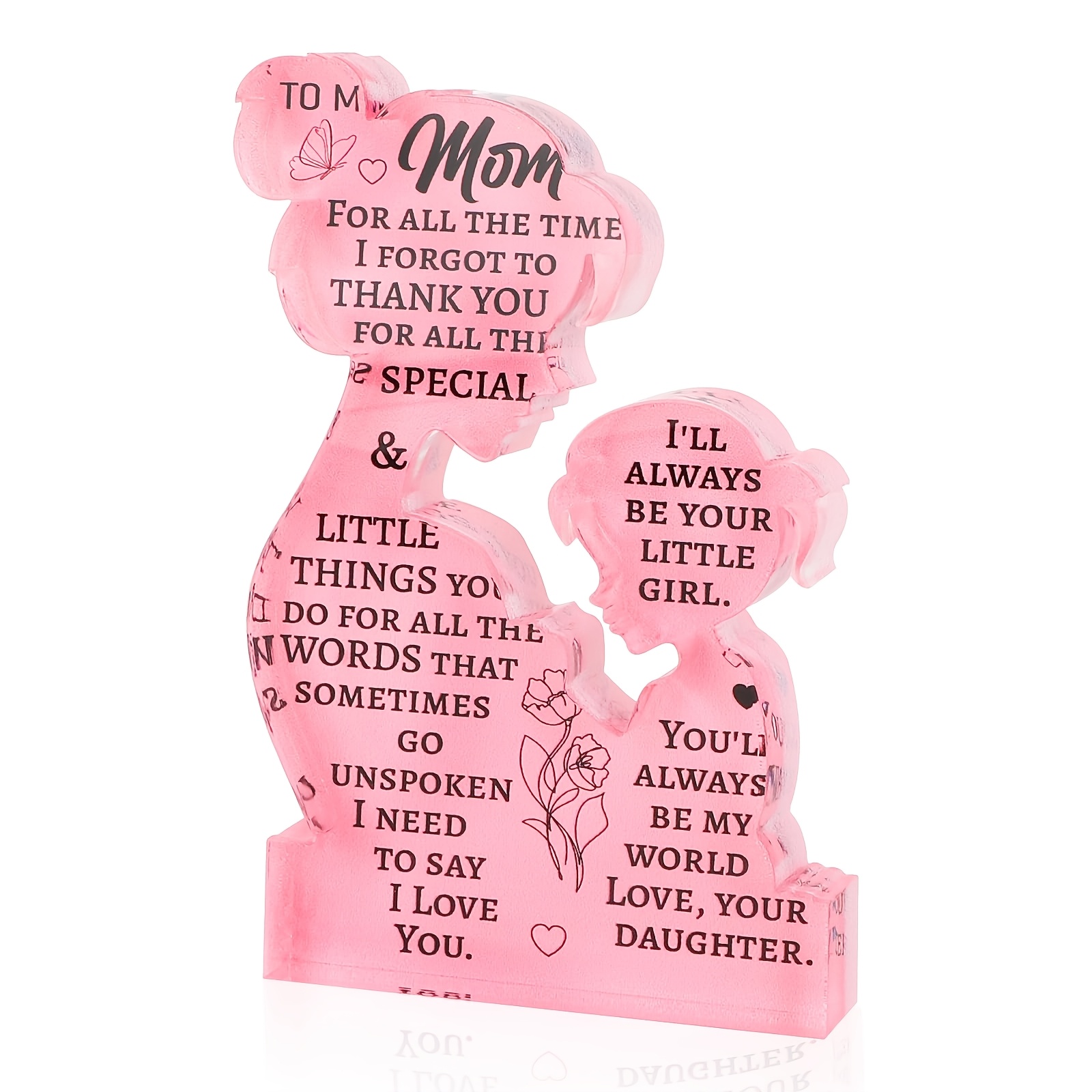 TEMU [2d Flat] [2d Flat] Acrylic Plaque For A Mother-daughter Hug, A Mother's Day Keepsake Gift From Daughter For Birthdays And Christmas
