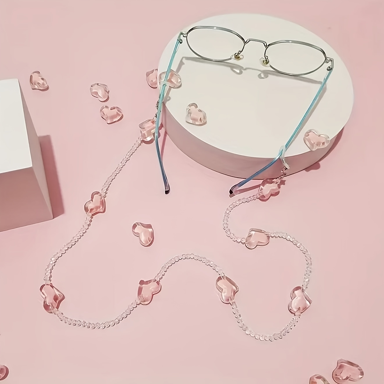TEMU 1pc, Chaîne de lunettes tendance, Sangle de lunettes, Lanière de lunettes, Lanière de masque, Cordon de lunettes antidérapant, Chaîne de masque