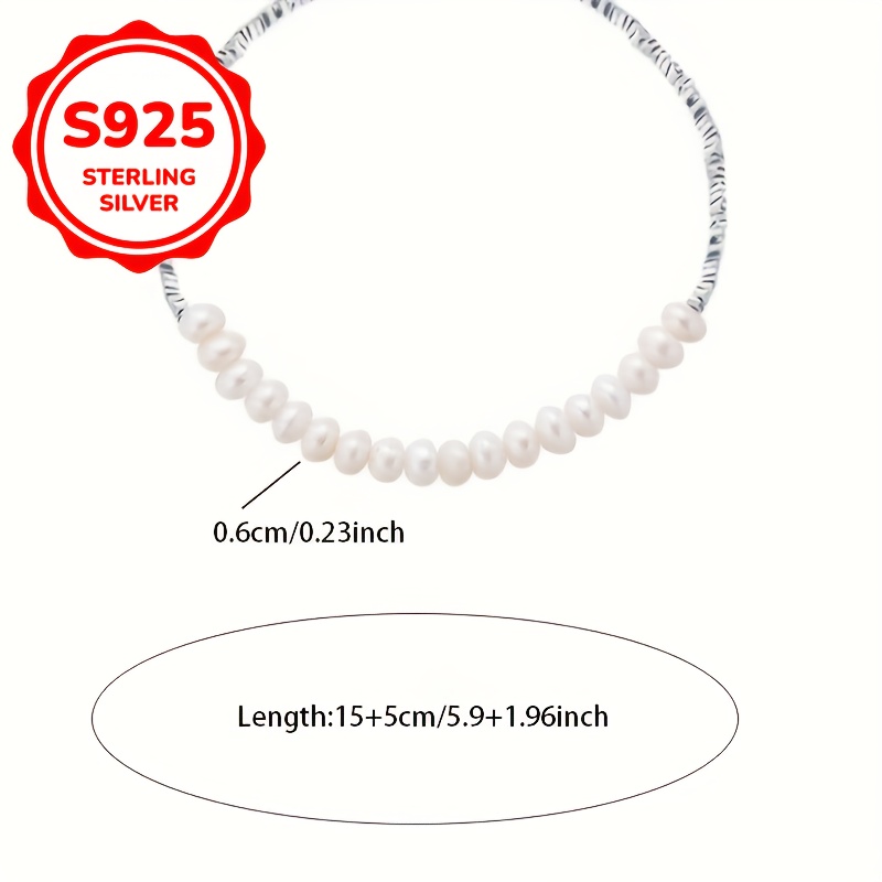 925 Silver Bracelet for Women with Pearls & Beaded Chain