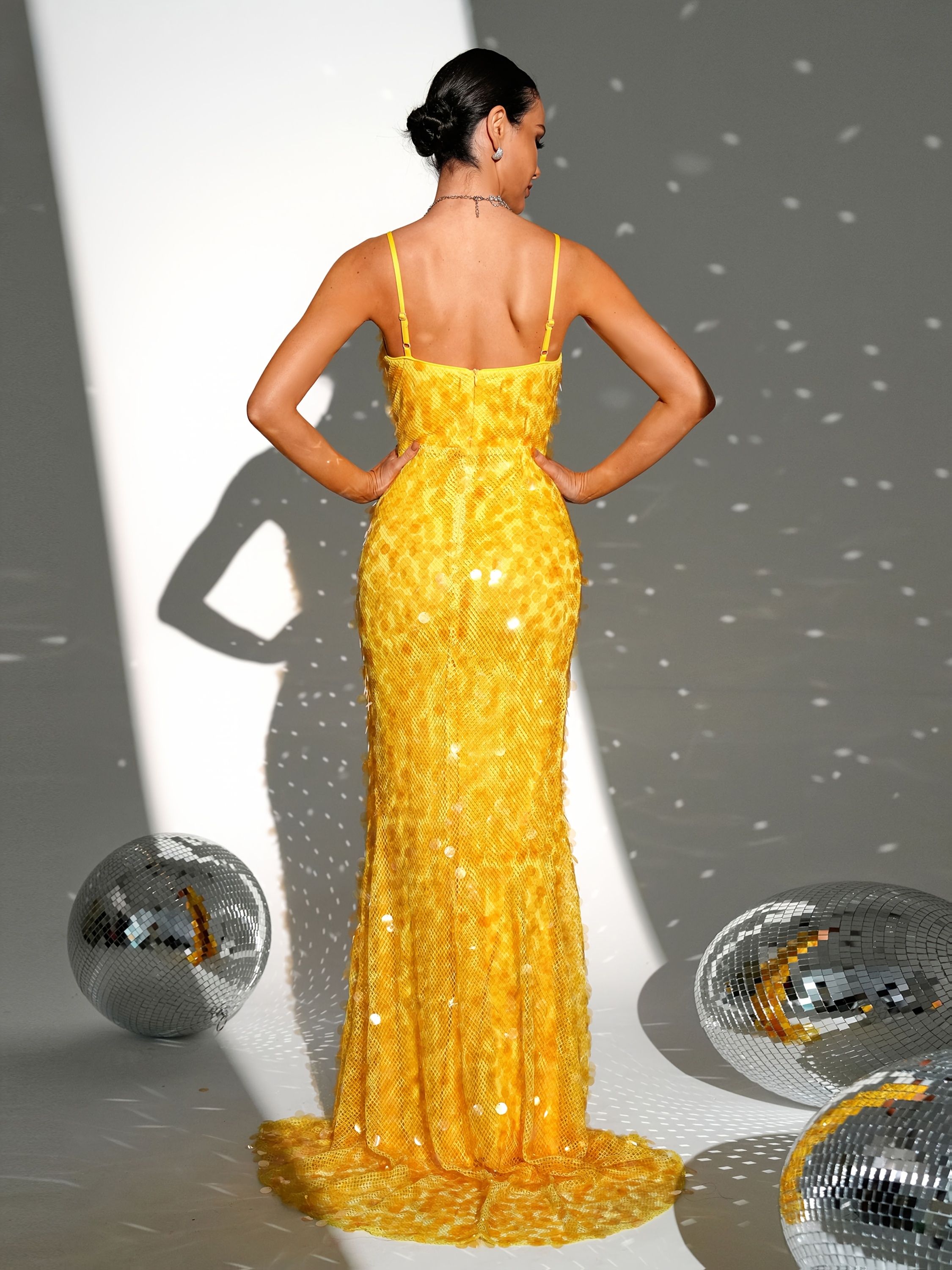 elegant womens sequin bodycon dress spaghetti strap backless - Temu