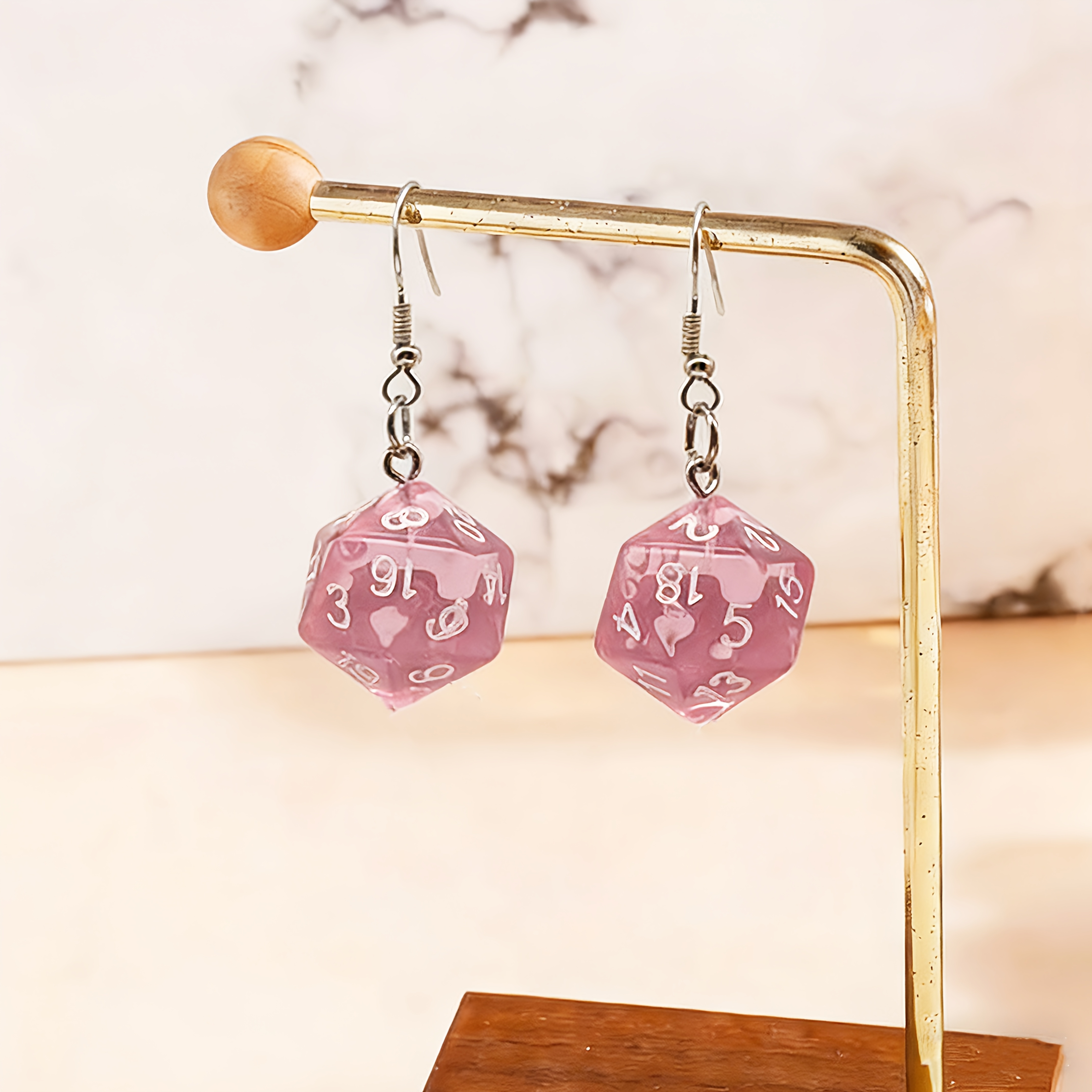 TEMU A Pair Of Unique Cartoon Dice-designed Earrings - Translucent Colored Acrylic Pendants, Unisex, Perfect For Daily Wear And Parties, Quirky