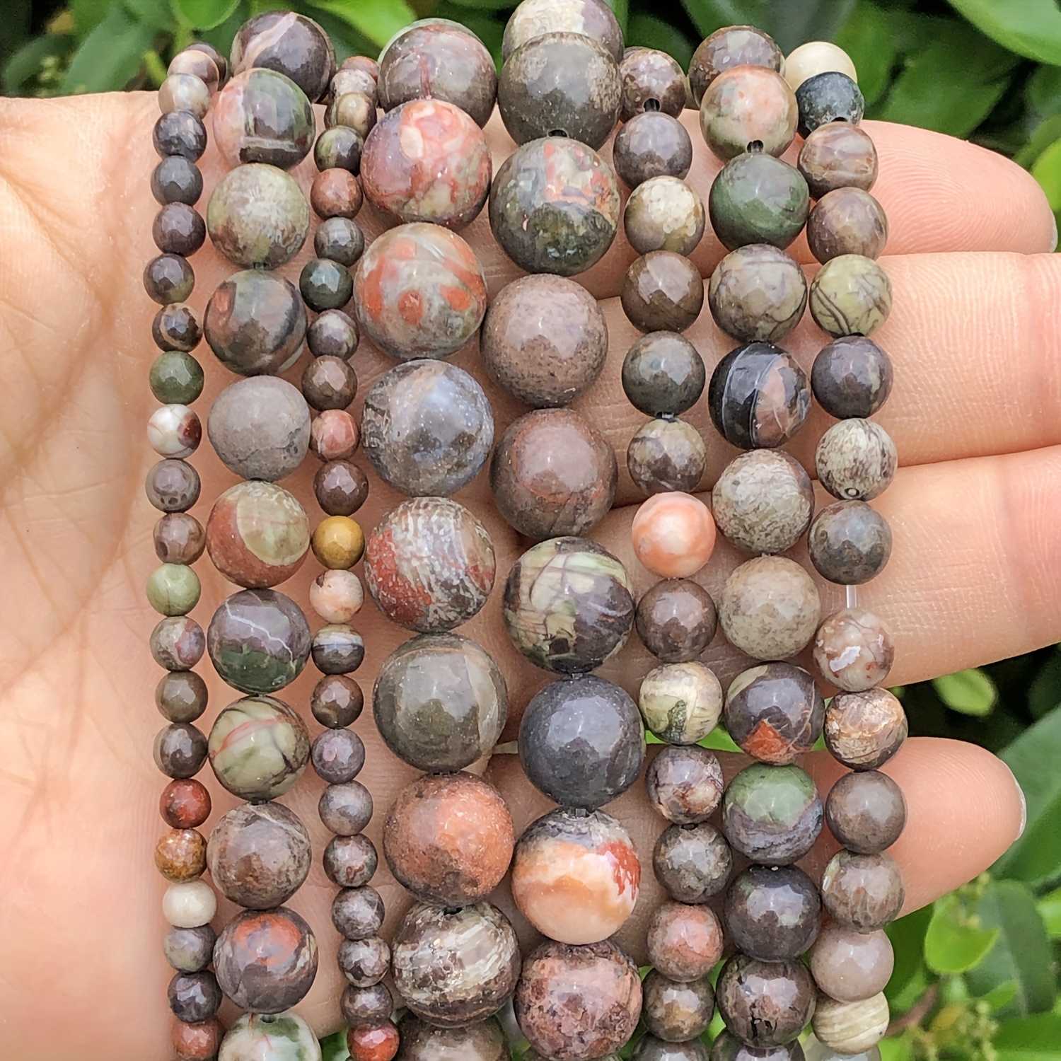 

Natural Ocean Agate Beads For Jewelry Making - Round Loose Spacer Beads, 4/6/8/10mm, Diy Bracelet & Necklace Supplies, 15-inch Strand