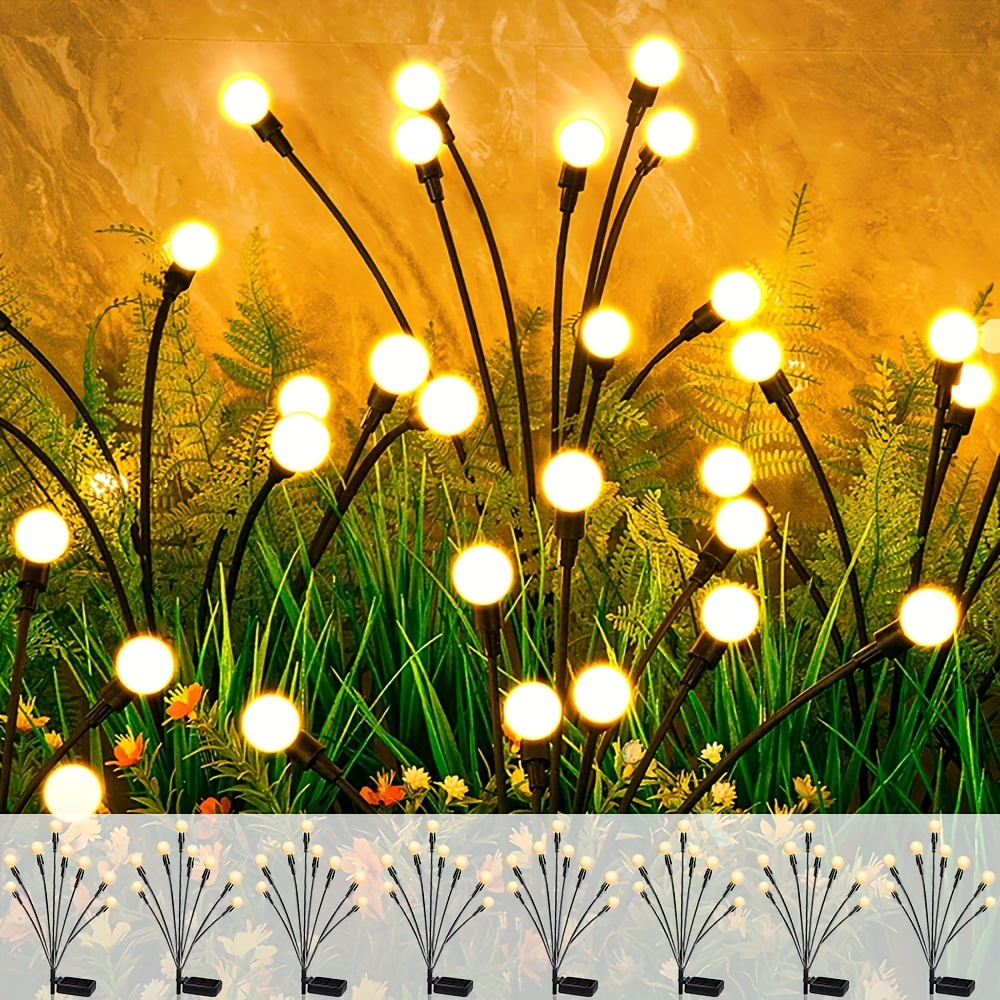 

(8pcs Sets Of 8-head Lights) 64 Led Solar , Solar Lights Outdoor Decoration: Flexible Solar Swaying Lights, Used For Garden Path Landscape Decoration, Outdoor Decorative Lights