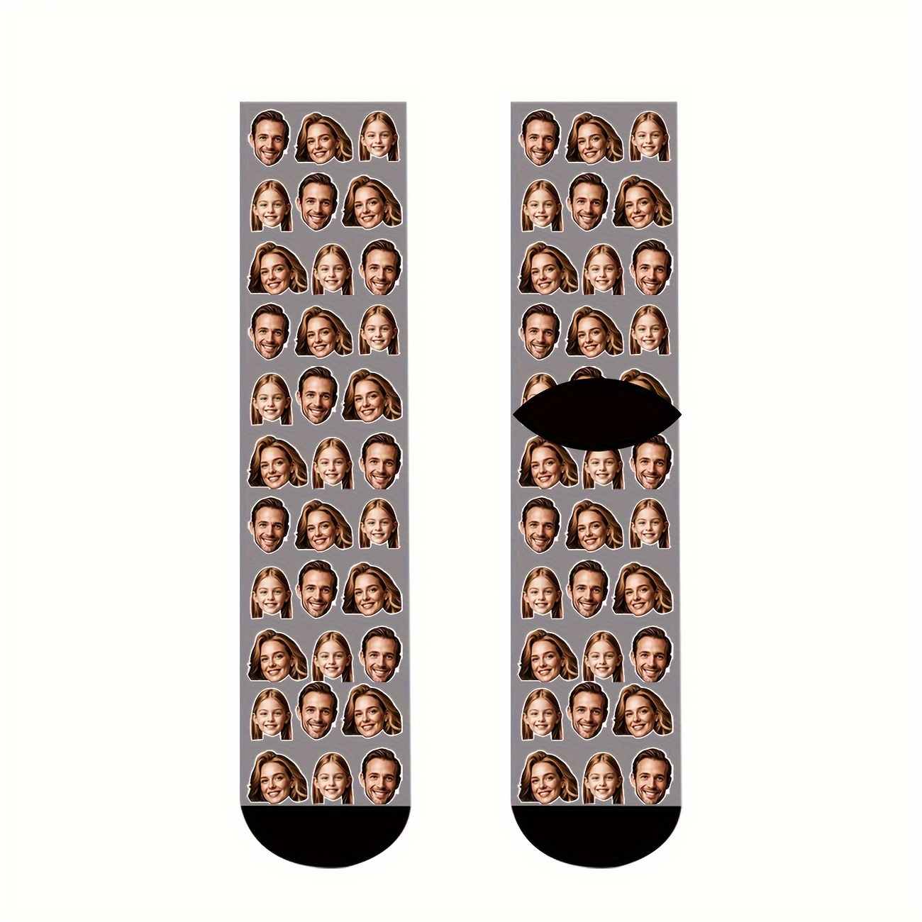 TEMU 1 Pair Of Personalized Face Men's Mid-calf Socks With Custom , Stylish Custom-image Socks For Guys And Beautiful Girls/couples, Fun Custom-image
