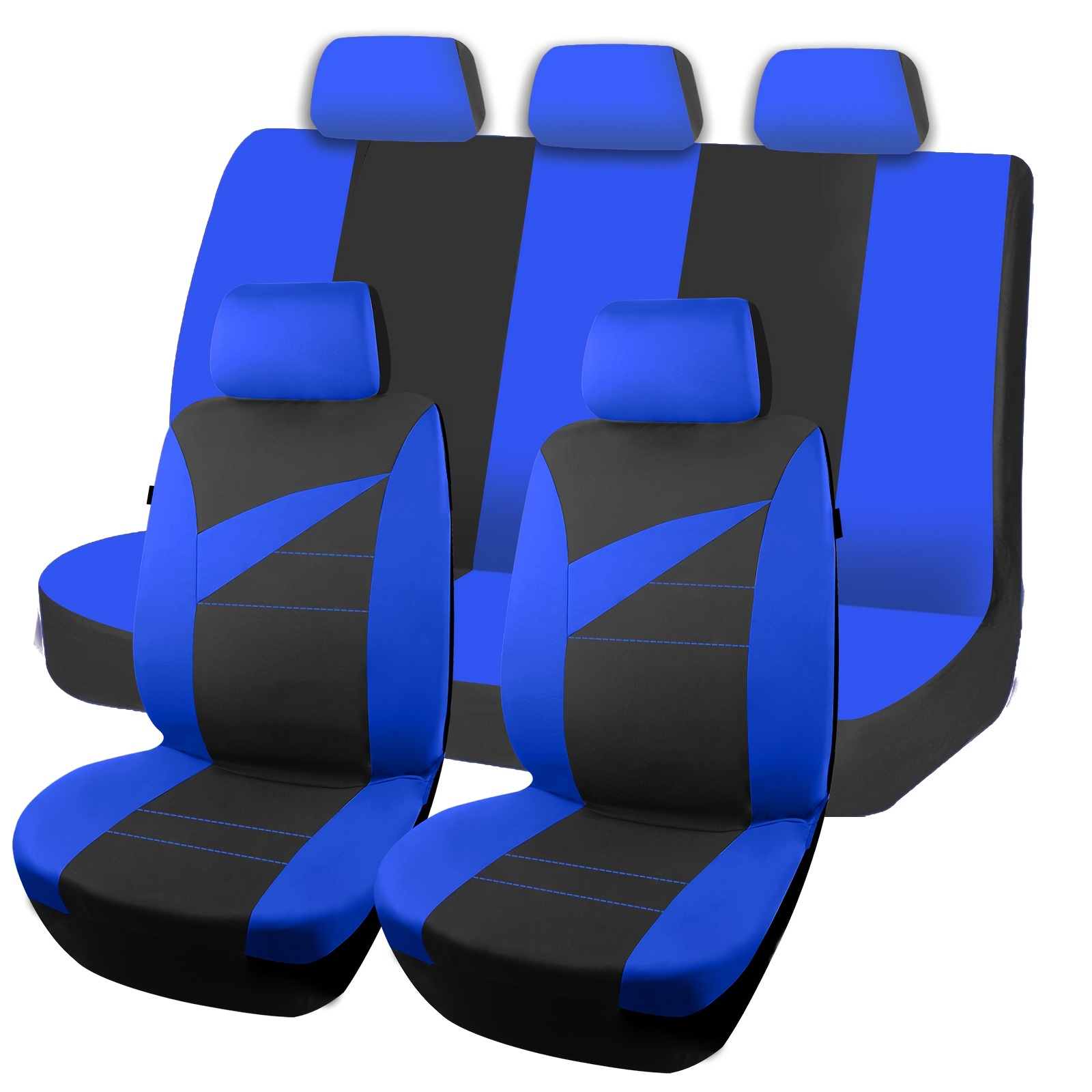 TEMU Fundas para Asientos de Coche de 5 Plazas, Hechas de Tela de Poliéster de Calidad y Espuma Viscoelástica, los Asientos del Coche, Fáciles de