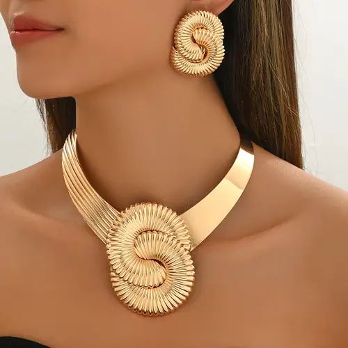 3pcs v shaped fashionable metal letter trendy collarbone elegant everyday party choker set