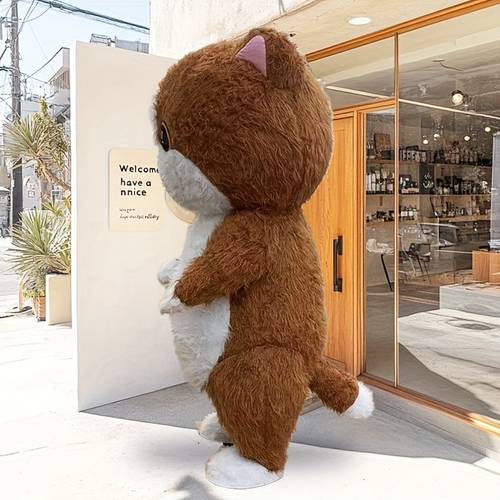 giant long cat mascot costume wearable animal suit performance prop suitable for halloween christmas atmosphere dress up props weddings carnivals fancy stage costumes batteries and charger not included