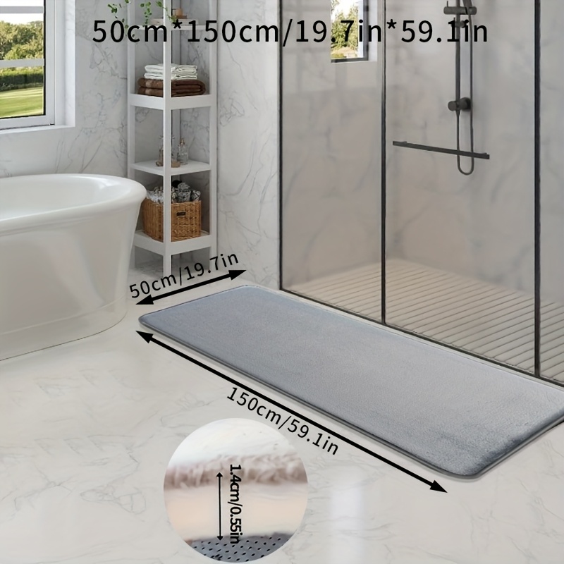 E-shop Badezimmer-Toilettenmatte, Memory Foam, einfarbig, Badezimmermatte, rutschfest, extra saugfähig, weiche Badematte, maschinenwaschbarer