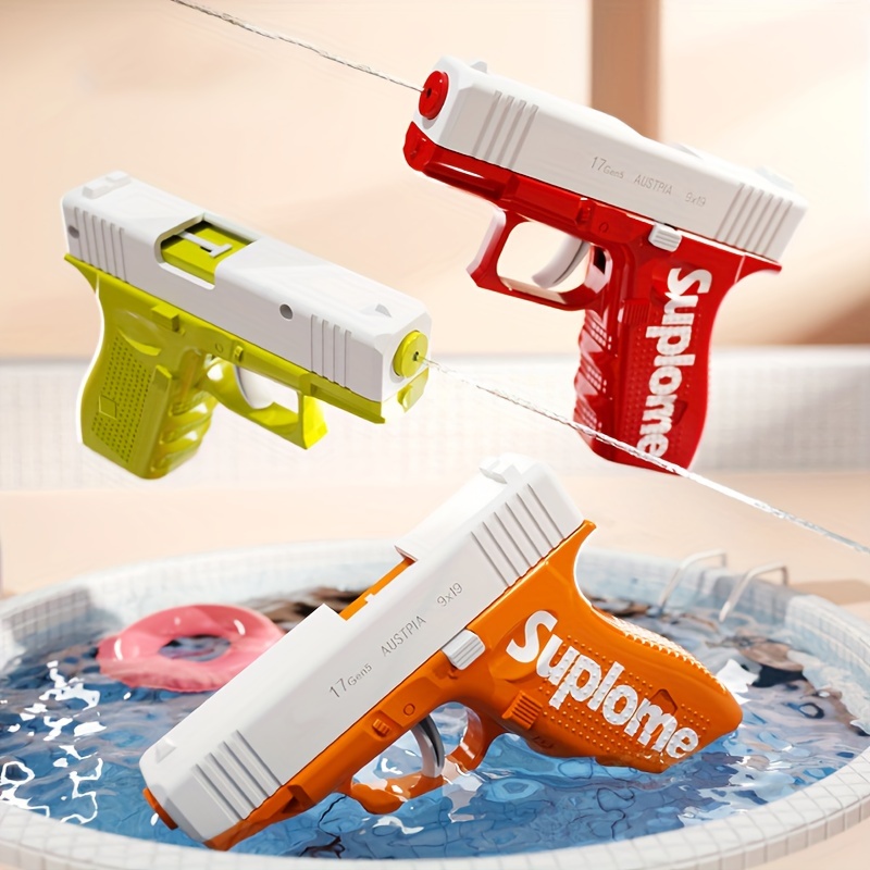 HUIQIBAO-Pistolet à eau électrique automatique M1911 Glock pour enfants,  jouets de piscine de grande capacité, cadeaux pour garçons, plage  extérieure, été