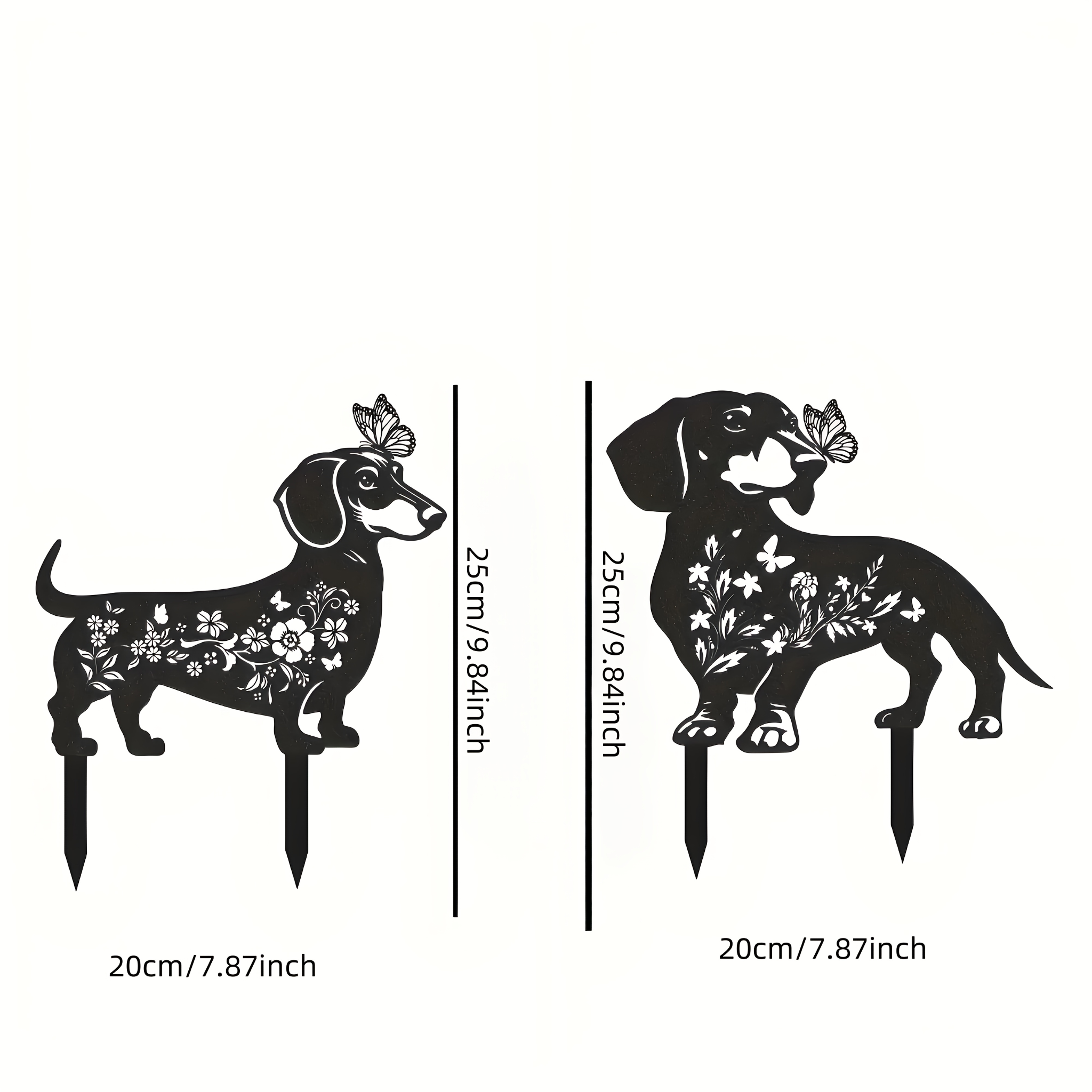 TEMU 【ドックスハウンド】ガーデンステーク デコレーション - アクリルアート 犬 デコレーション 中庭 ブラック ギフト 芝生 オーナメント アウトドア かわいい アート 花 中庭 サイン 動物彫刻