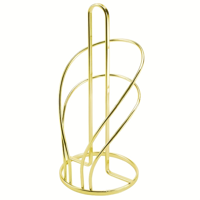 Image of Countertop Paper Towel Holder, Metal Paper Towel Roll Stand, Vertical Paper Towel Holder Bracket, Tabletop Napkin Holder, Plastic Wrap Holder