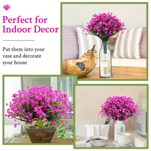 40 bundles outdoor artificial flowers plants uv resistant for outside flowers plastic plants outdoor summer fall decoration shrubs garden decor