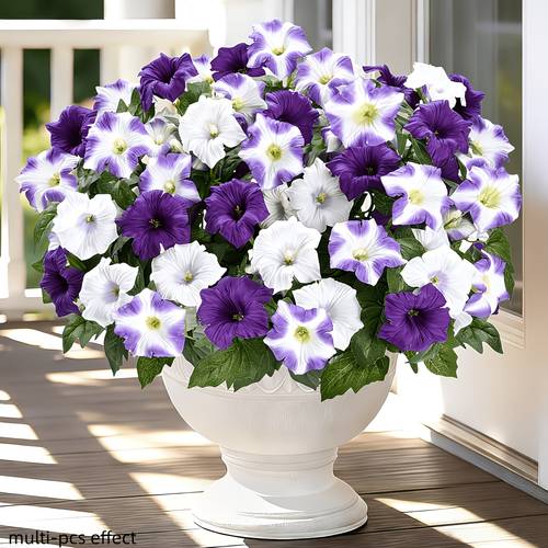 4pcs assorted colors artificial flowers uv resistant and fade free spring petunias suitable for home garden courtyard terrace porch balcony planter decoration hanging basket