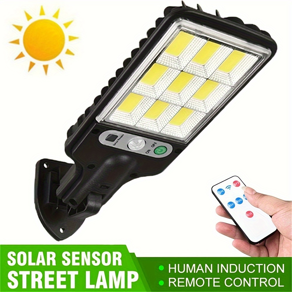 

1pc Solar Motion Sensor Light With Remote Controller, Solar Panel Powered Security Light, Waterproof Pathway Light For Garden Garage Yard Backyard Patio