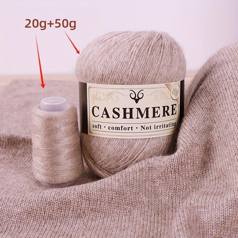 TEMU 50g 20g Cashmere Yarn Wool Thread Hand Knitting, Soft And Comfortable, Suitable For Fashion High-end Warm Clothing, Sweaters, Scarves, Hats,