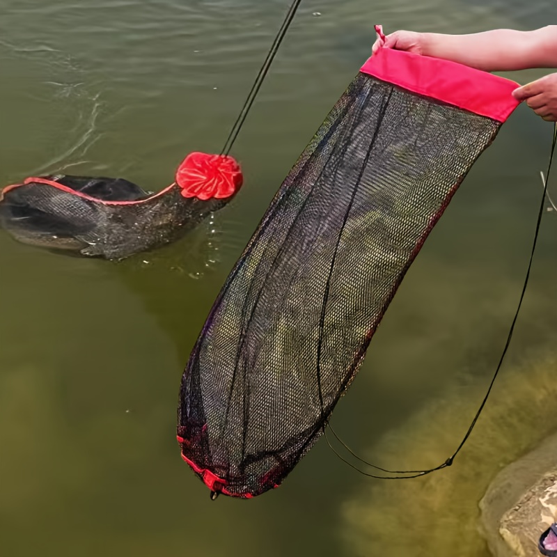 bag to transport fishing landing net 1pc Portable Fish Protection Net Bag, Drawstring Fish Mesh Guard, Outdoor  Fishing Tool, &*;*&*; Heavy-Duty * Bag With Oxford Cloth Edge