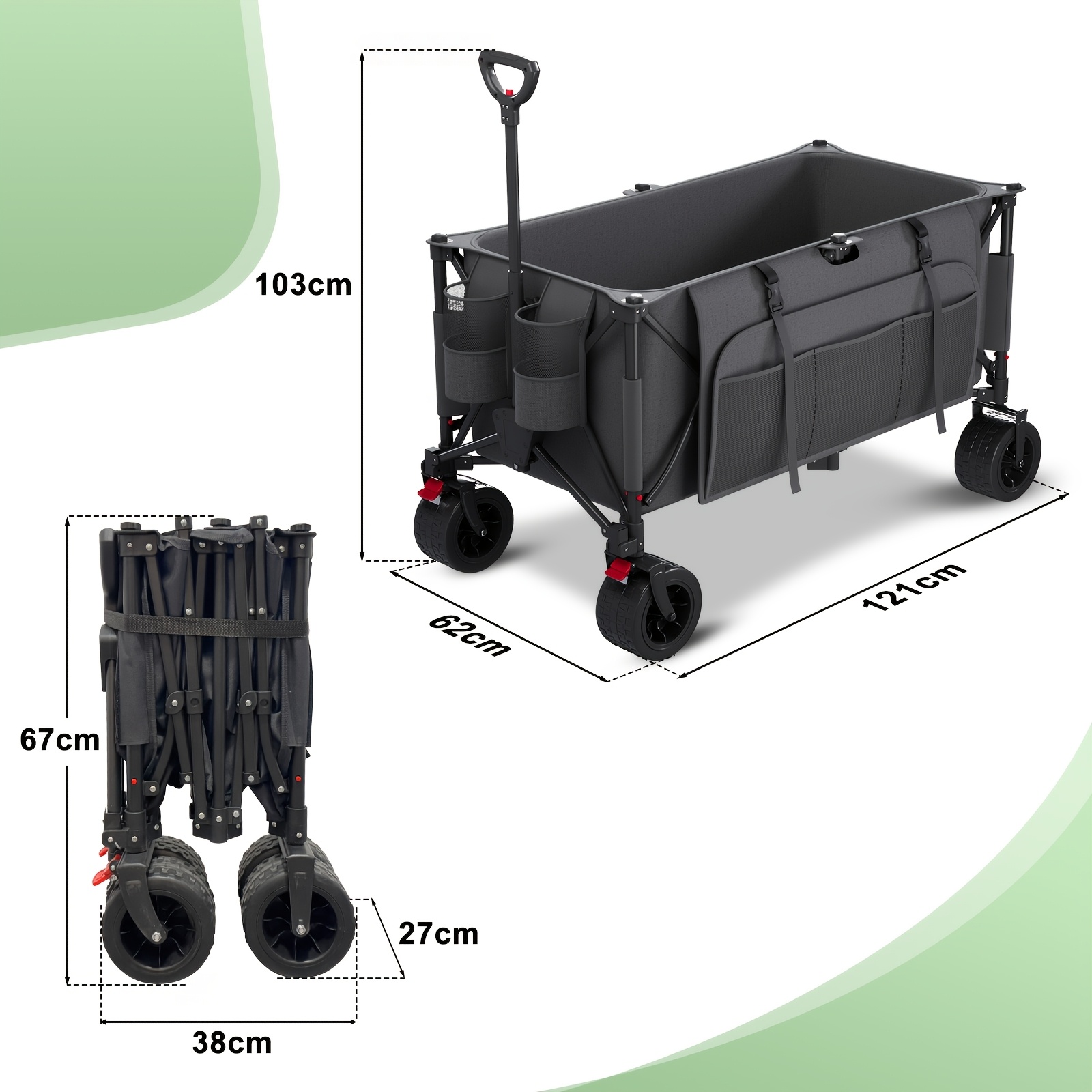 Devoko Pet Stroller Cart For Dogs 200kg Heavy Duty Folding With Large Wheels, Collapsible Outdoor Dog Trolley For Multiple Pets, Travel, Camping, Garden, Park