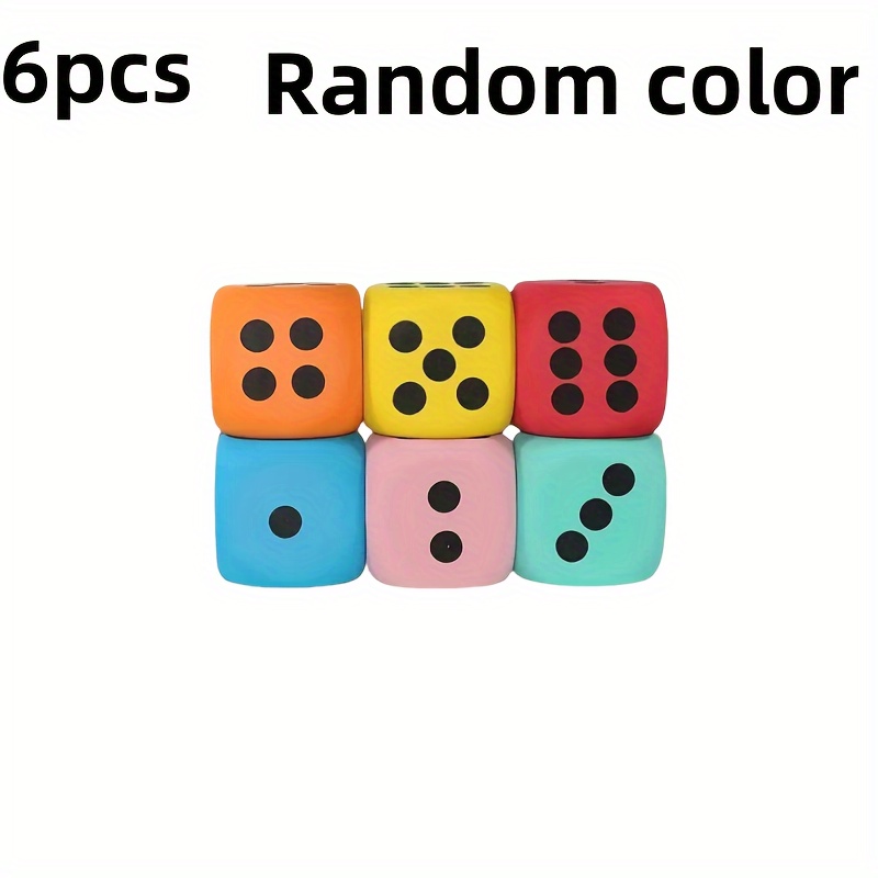 

6pcs Soft Foam Dice For Learning & Fun - Perfect Gift For Birthdays, Christmas & Halloween, Colors