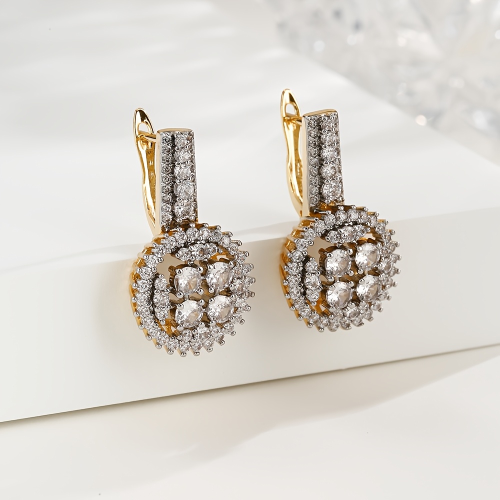 Two-Tone Pave Earrings and Ring Set, Elegant Gift