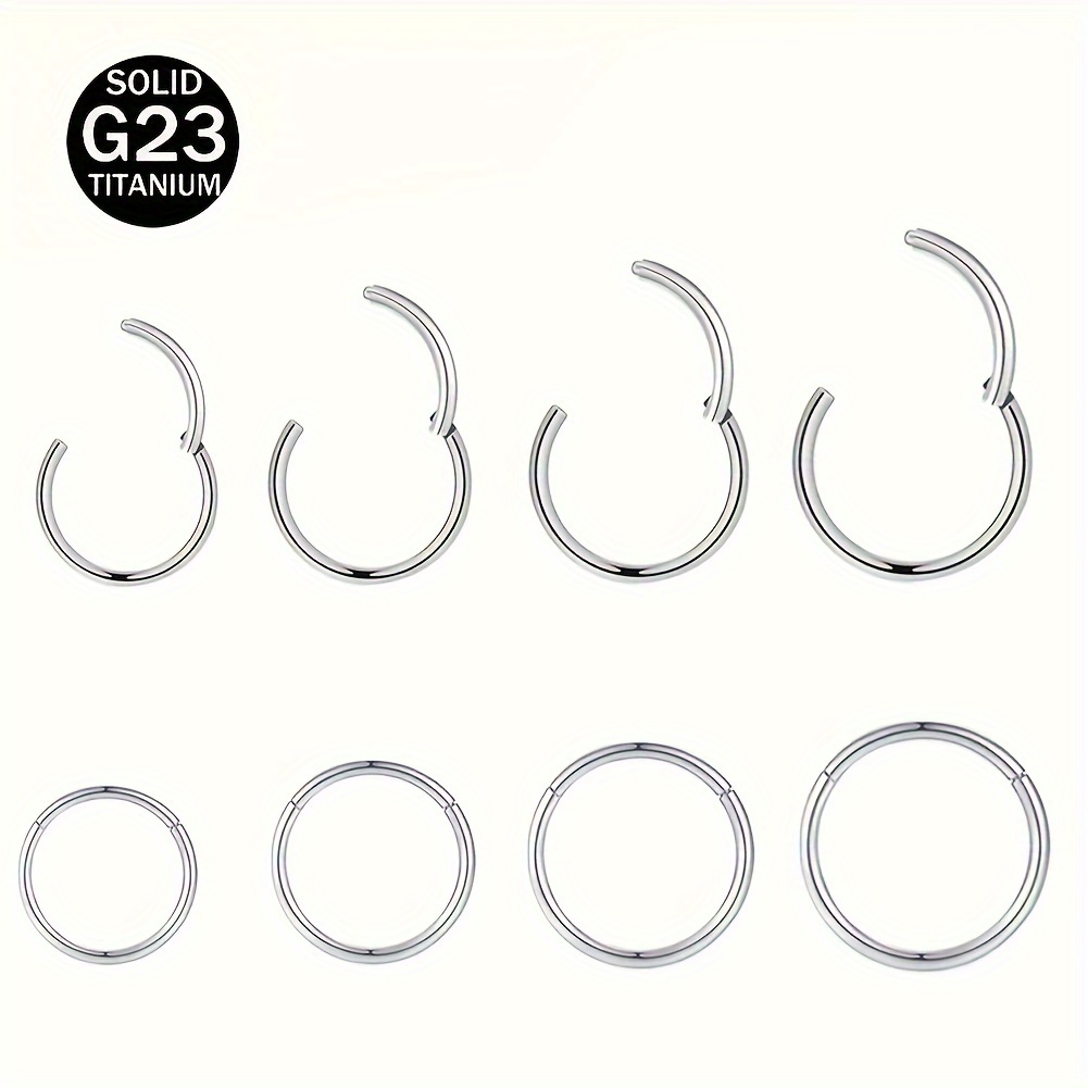 

G23 Titanium Alloy Nose Ring With Membrane And , Lip And Ear Piercing Earrings, Spiral Ear Screen, Conch Car, 16g Inner Diameter 6mm To 12mm