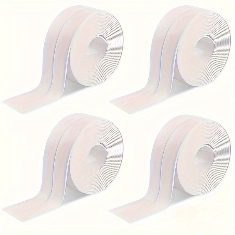 

4 Rolls Of 5m/16ft Waterproof Mildew-resistant Self-adhesive Toilet Caulk Strip - Easy-to-use Sealing Tape For Kitchen And Bathroom Tiles - Prevent And Leaks - Beautiful Seam Stickers For A