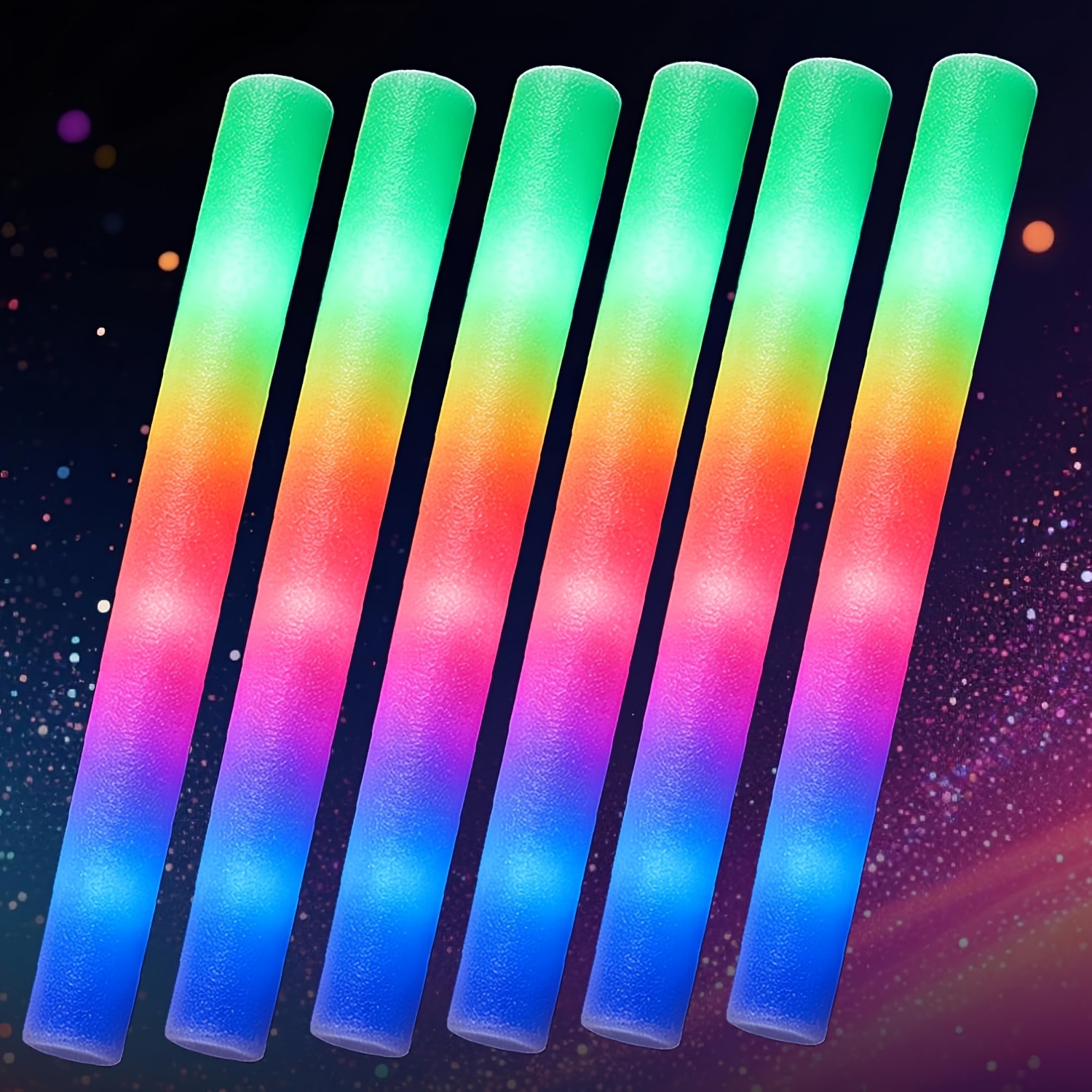 TEMU 96pcs Led Foam Glow Sticks Wholesale, -the-dark Party Supplies With 3- , Suitable For Neon Party Decorations At Birthdays, Weddings, Carnivals,
