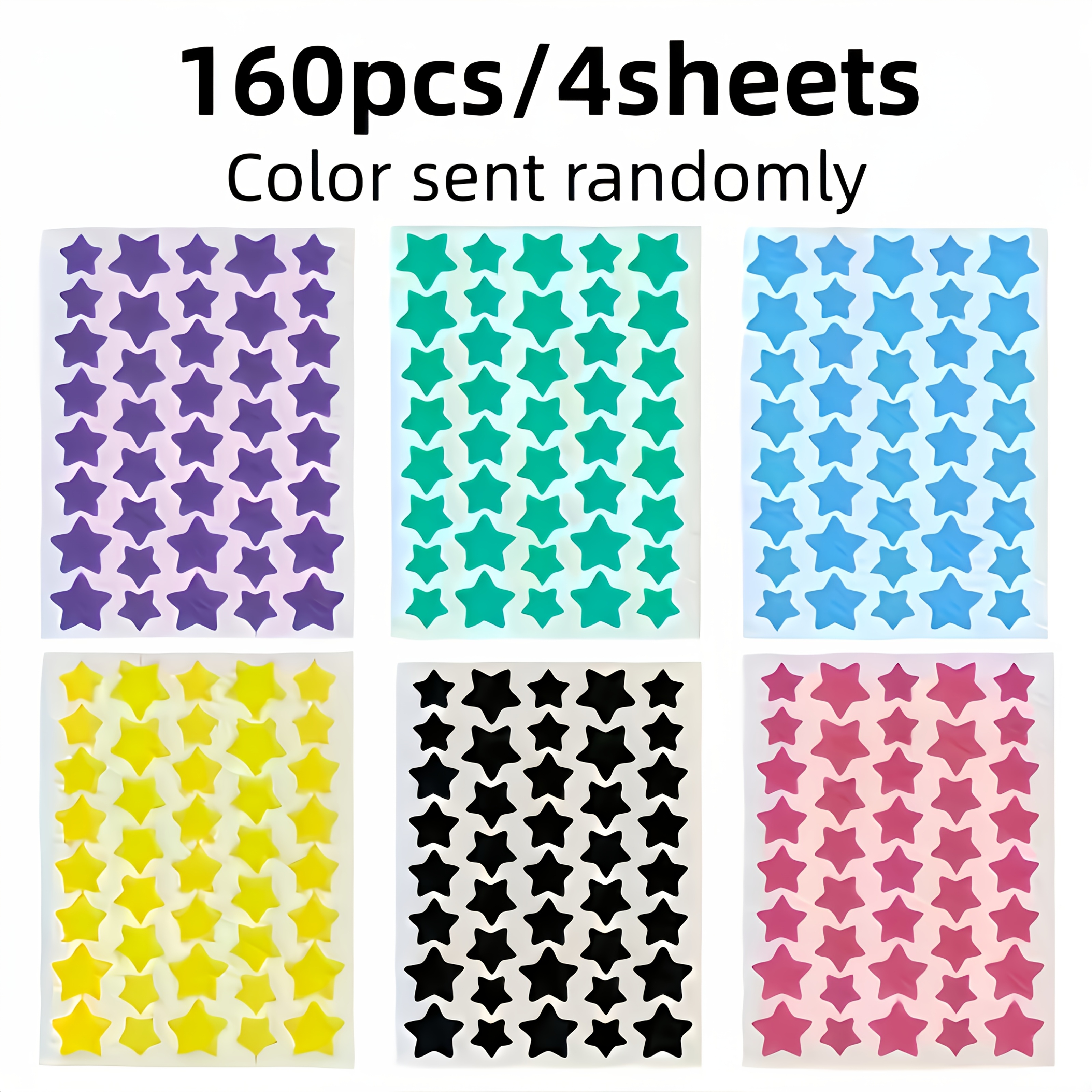 TEMU 160pcs New Random Stickers, Used To Decorate Items, And Facial Star Stickers, Star-shaped Decorative Facial Stickers, Makeup Facial Stickers,