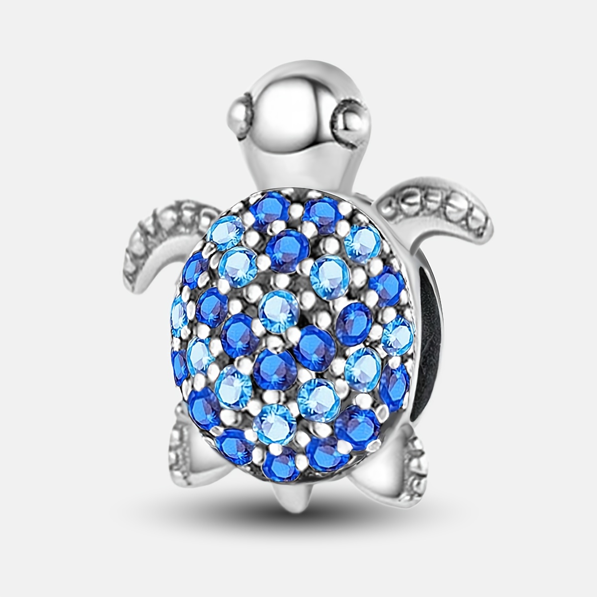 Image of 1pc Sparkling Tortoise Bead, 925 Silver Plated Bead Fit Bracelet Bangle, Jewelry Making Additions Birthday Valentine's Day Mother's Day Gift For Women
