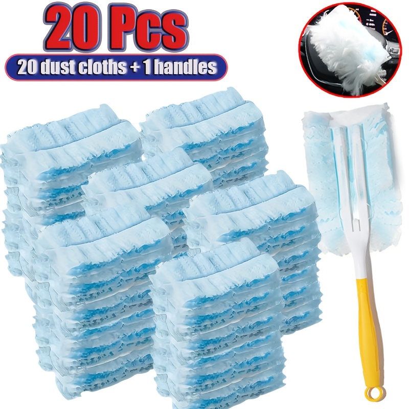 TEMU 20pcs Pack Of Anti-static Dusting Cloths | Microfibre Cleaning Pads | Suitable For Electronic Devices, Keyboards, Car Dashboards, Furniture |
