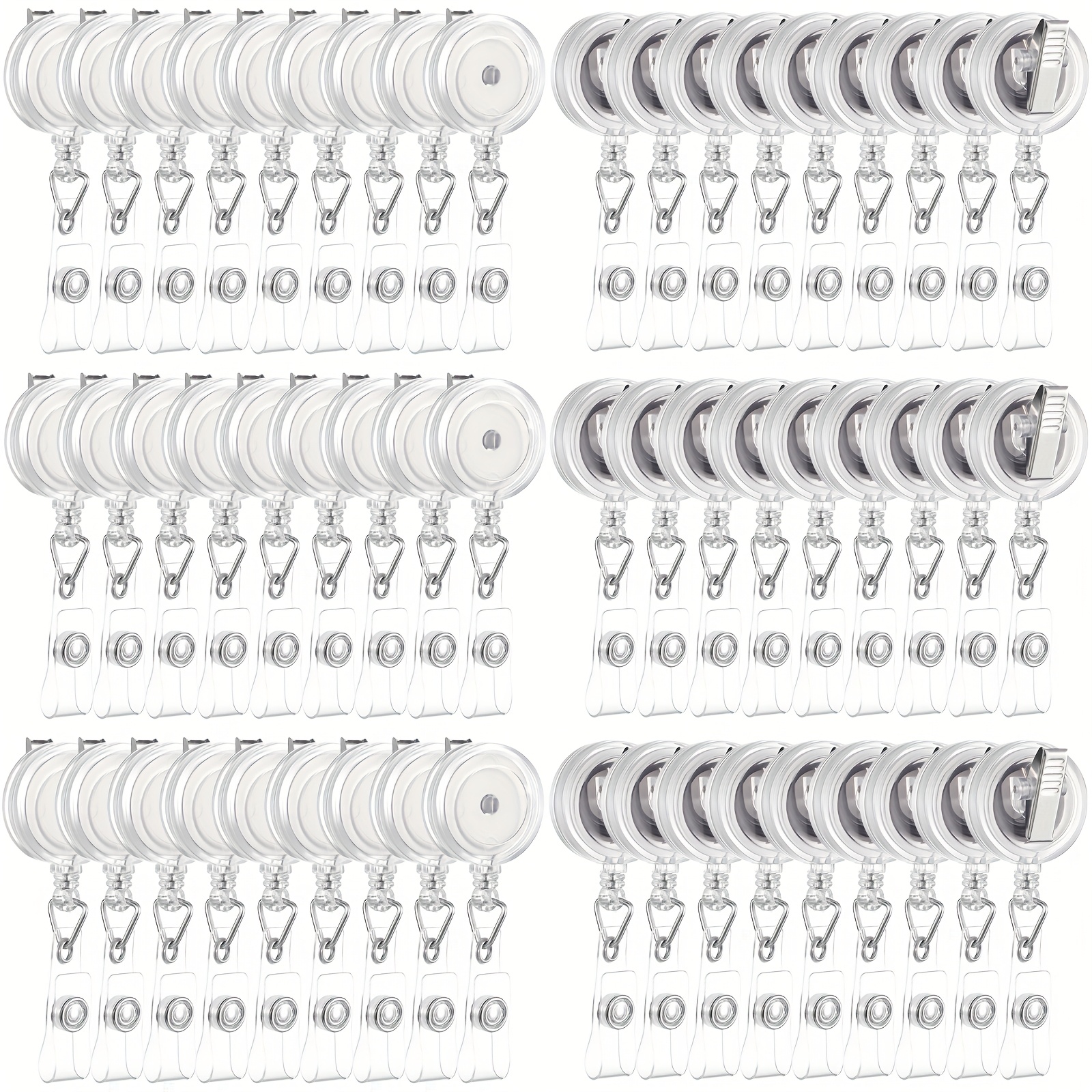 item picture 150pcs clear retractable badge reels with   swivel clip durable plastic id holders for office events conferences conference id reels swivel clip attachment functional design