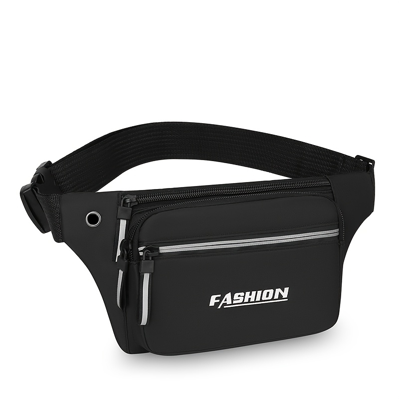 TEMU Durable Oxford Cloth Women's Waist Bag, 6 Colors, Multi-zipper Large Capacity Belt Bag For Sports & Daily Use