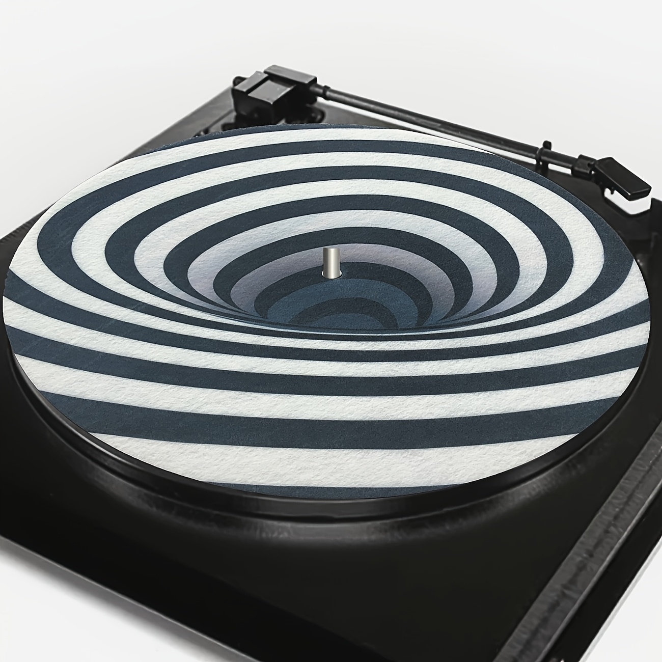 TEMU 1 ชิ้น แผ่นรองเครื่องเล่นแผ่นเสียง Spiral Visualization Music Notes ป้องกันไฟฟ้าสถิตย์ Slipmat ลดเสียงรบกวนและฝุ่น เพิ่มคุณภาพเสียง