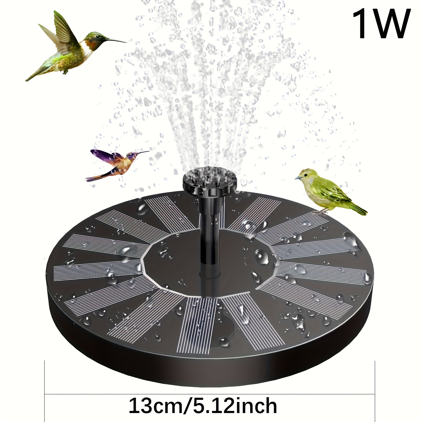 TEMU 1w-3.5w Solar Water Fountain Solar Fountain For Bird Bath Solar Fountain Pump Outdoor Solar Bird Bath Fountains Solar Fountain Water Pump With