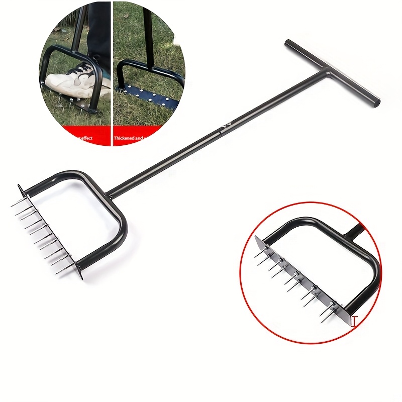 TEMU 1pc Lawn Loosening Tool, Manual Aeration Tool, Soil , Suitable For Yard And Lawn, Restoring Lawn Health, Patented
