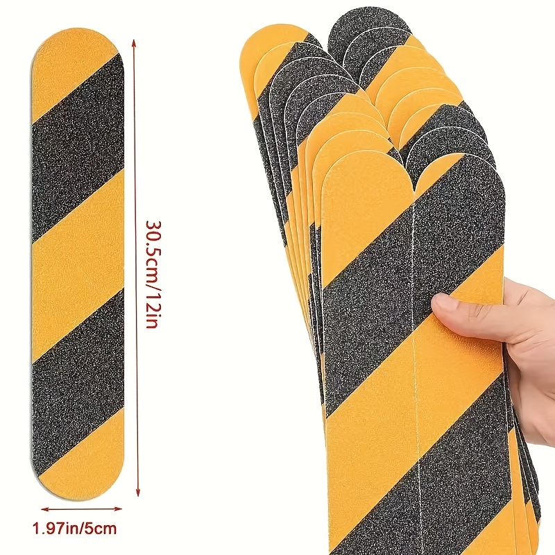 TEMU 8pcs Stair Tread Non-slip Strips 4x33cm, Indoor Outdoor Floor Anti-slip Patches, Kitchen Bathroom Ladder Surface Non-slip Tapes