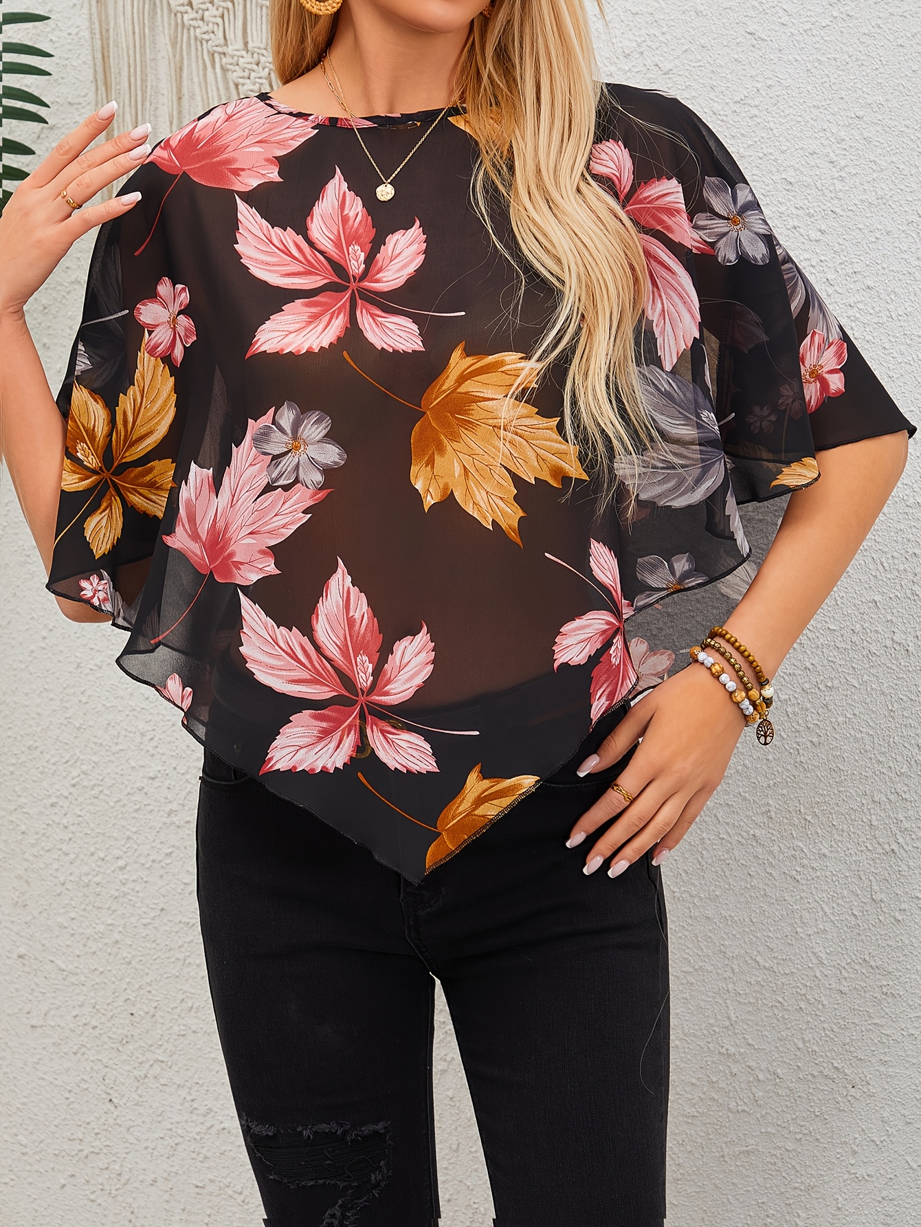 Blusa Negra Flores Outfit Fashion Outfit Jeans Blusa Negra Blusa