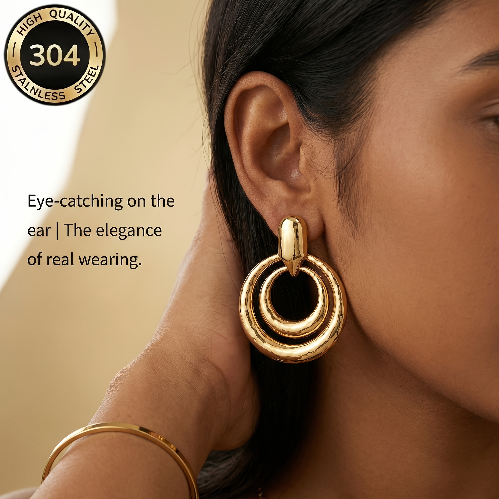Women's Versatile Stainless Steel Hypoallergenic Earrings