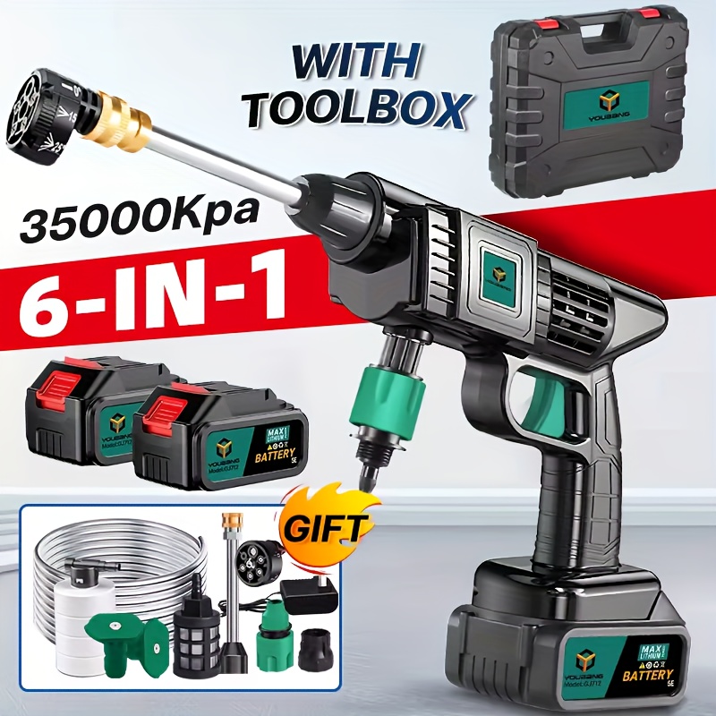 item picture   wireless high pressure washer is portable and   with a lithium battery for long lasting use