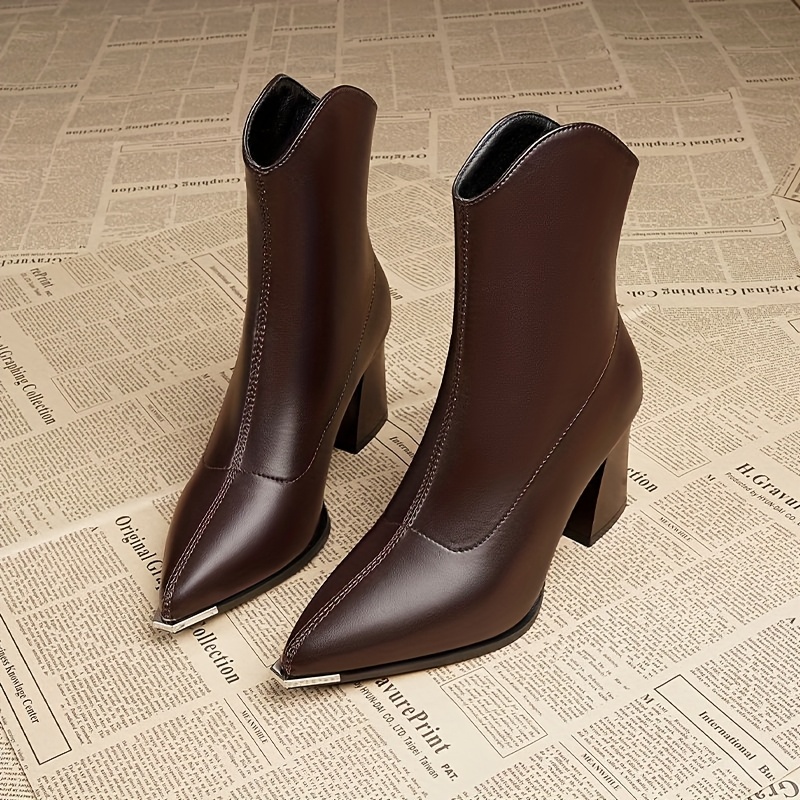 Womens Pointed Toe Fashion Ankle Boots Elegant Comfortable