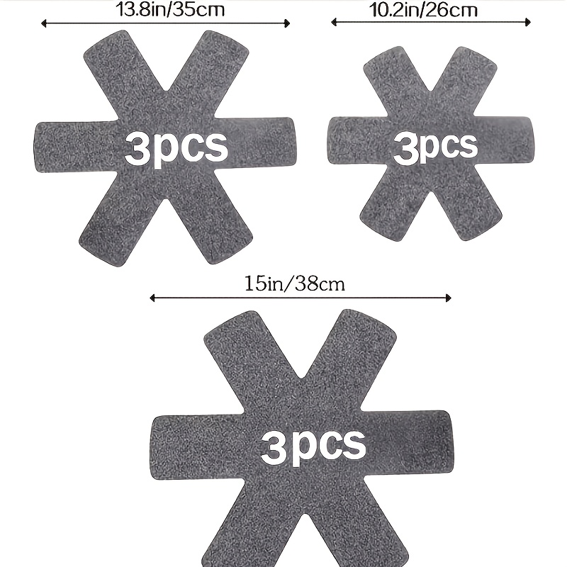 TEMU 9pcs Set Of Pot Protectors, Felt Pan Dividers For Stacking, Frying Pan Spacers, Heat-resistant Pot Base Mats, Scratch-resistant Cooking Utensil