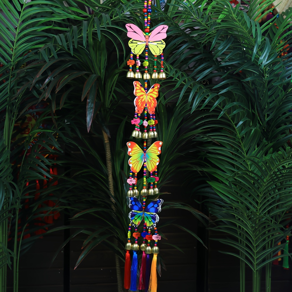 TEMU Carillons éoliens en bois peint de papillon à couches et , idéal pour décorer , , , ou le porche. Parfait cadeau de Noël ou pour une décoration