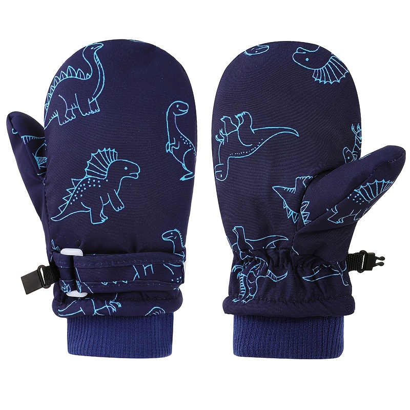 Image of 's Autumn/winter Warm Windproof Four-finger Mittens With Anti-slip, Plush Lining, And Extra Thick Insulation For Skiing